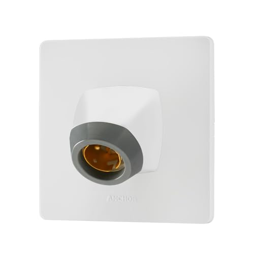 anchor by panasonic 240V 6A Modular Angle Lamp Holder (White, 39935) - Image 1