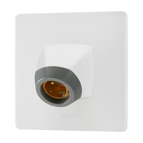 anchor by panasonic 240V 6A Modular Angle Lamp Holder (White, 39935) - Image 2