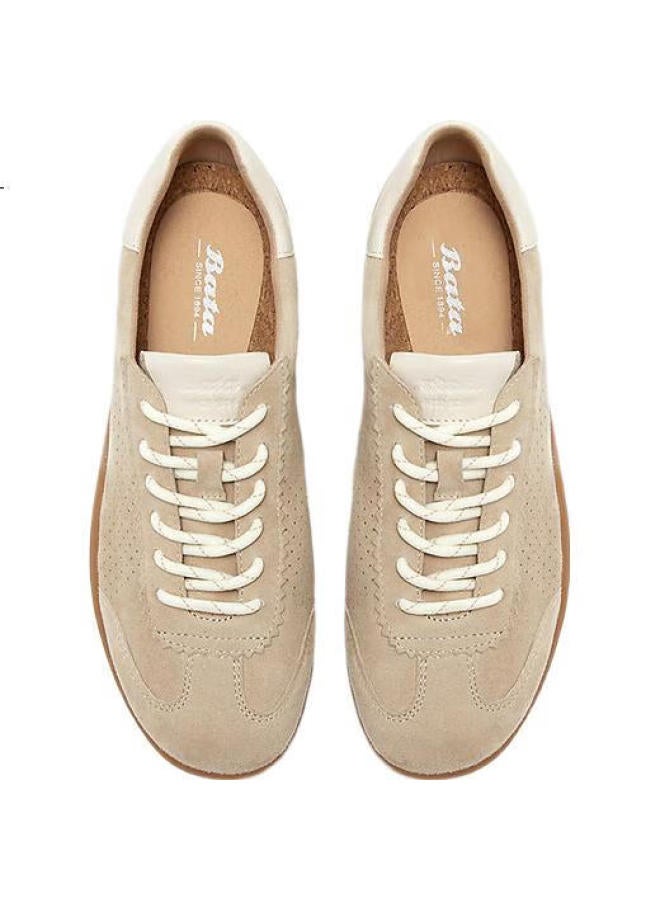 Bata Soft Loafers Sheepskin Training Shoes Women'S New Soft Lightweight Sports Shoes Light Apricot 38 - Image 2