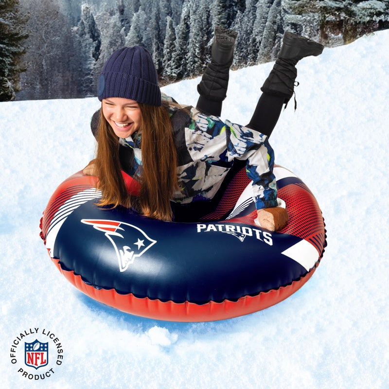 بيج ماوث ألعاب BigMouth New England Patriots NFL Fan Gear للأماكن الخارجية مرخصة رسميًا - أنبوب ثلج قابل للنفخ بمقابض - Image 2