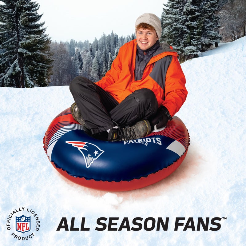 بيج ماوث ألعاب BigMouth New England Patriots NFL Fan Gear للأماكن الخارجية مرخصة رسميًا - أنبوب ثلج قابل للنفخ بمقابض - Image 4
