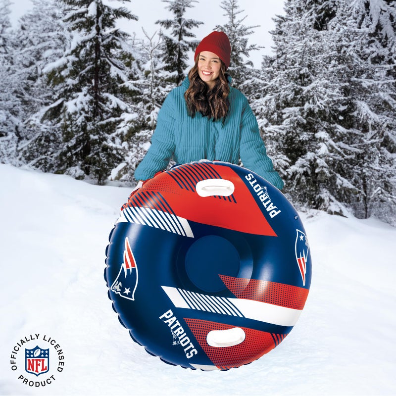 بيج ماوث ألعاب BigMouth New England Patriots NFL Fan Gear للأماكن الخارجية مرخصة رسميًا - أنبوب ثلج قابل للنفخ بمقابض - Image 5