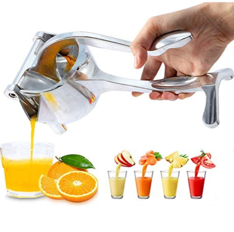 HeeMo Heavy Duty Metal Manual Hand Press Juicer Simple Fruit Press Squeezer Silver - Image 3