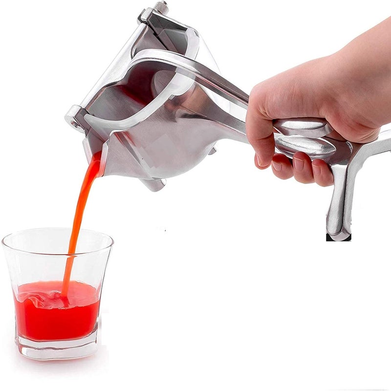 HeeMo Heavy Duty Metal Manual Hand Press Juicer Simple Fruit Press Squeezer Silver - Image 4