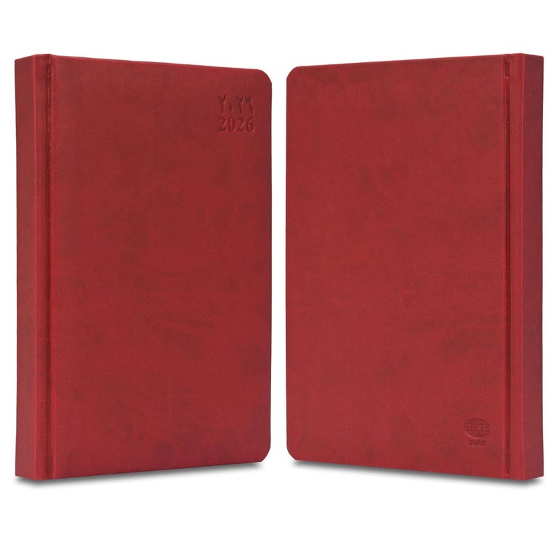 FIS مفكرة FIS 2026 A5، 148x210 مم، غلاف PU إيطالي مبطن من جانب واحد، زوايا مدورة، تنسيق يوم واحد في الصفحة، عربي/إنجليزي، ورق إيطالي عاجي 70 جرام - Image 2