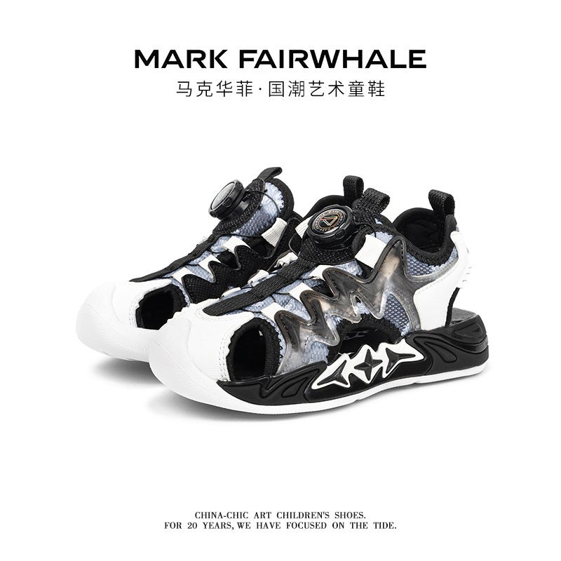 2025 Brand New Rotating Buckle Summer Korean Style Sandals For Boys And Girls Baotou Anti-Collision Beach Shoes For Middle And Large Children - Image 1