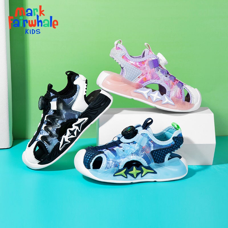 2025 Brand New Rotating Buckle Summer Korean Style Sandals For Boys And Girls Baotou Anti-Collision Beach Shoes For Middle And Large Children - Image 2