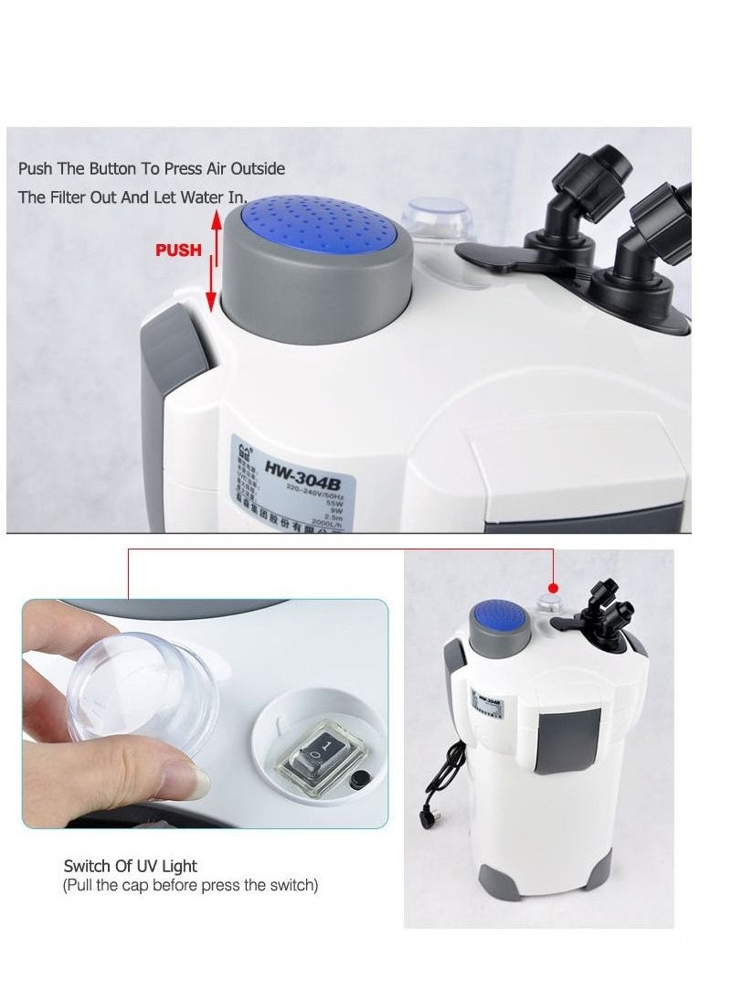 Sunsun HW-303B External Canister Filter with UV Sterilizer Light
