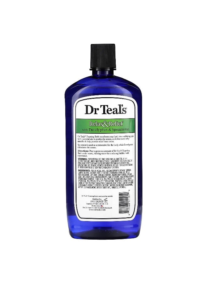 Dr. Teals حمام رغوي من دكتور تيل، مع ملح إبسوم النقي، مع الكافور والنعناع، 34 أونصة سائلة (1,000 مل) - Image 2