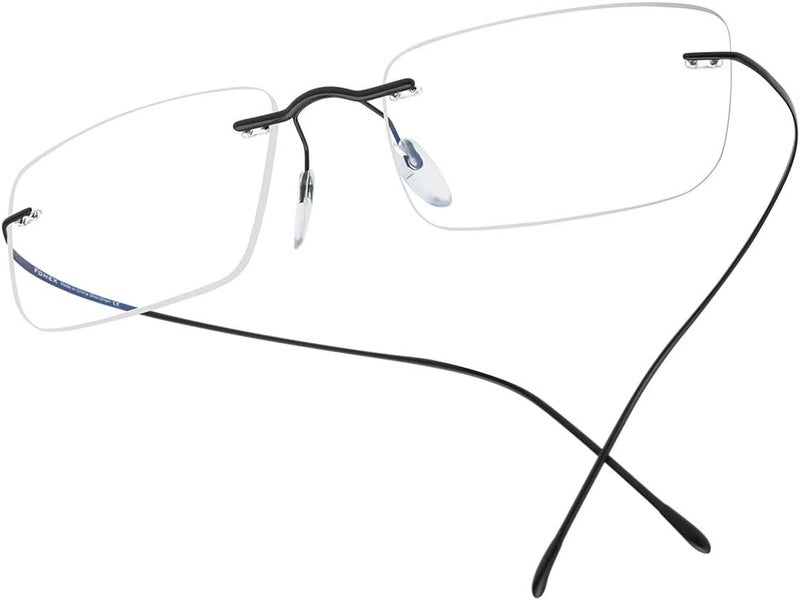 FONEX Titanium Glasses Frame,Rimless Frameless Optical Eyewear Eyeglasses for Men and Women F85634 - Image 1