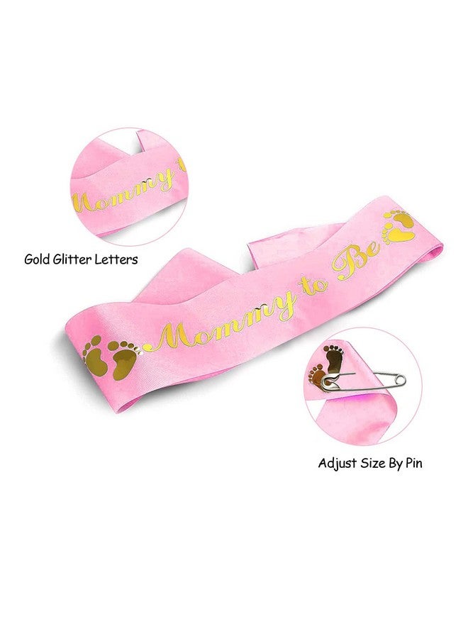 Akebrog Baby Shower Mom To Be Sash And Tinplate Badge Daddy To Be Combo Kit,Baby Gender Reveal Party Gifts (Light Pink) - Image 3