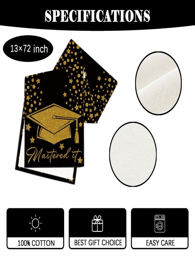 Yarcooly Mastered It Table Runner Graduation Decorations Class of 2026 Congratulations Grad Table Cover Mastered It Masters Graduation Decorations - Image 5