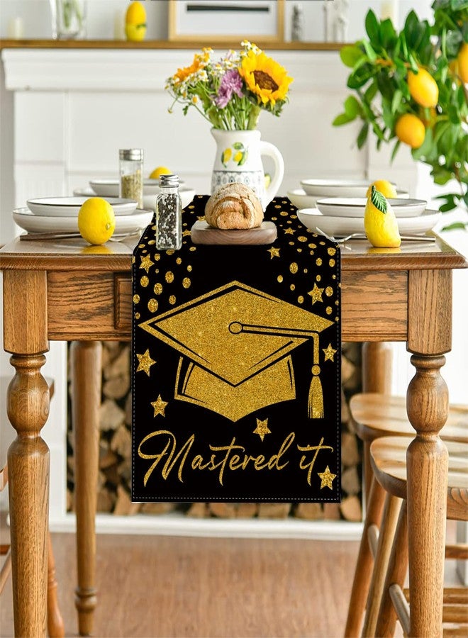 Yarcooly Mastered It Table Runner Graduation Decorations Class of 2026 Congratulations Grad Table Cover Mastered It Masters Graduation Decorations - Image 2