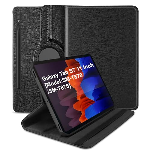 TGK Rotating Cover for Samsung Galaxy Tab S7 11 inch SM-T870 SM-T875 Black 360 Degree Leather Flip Case - Image 1