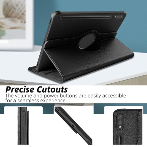TGK Rotating Cover for Samsung Galaxy Tab S7 11 inch SM-T870 SM-T875 Black 360 Degree Leather Flip Case - Image 3
