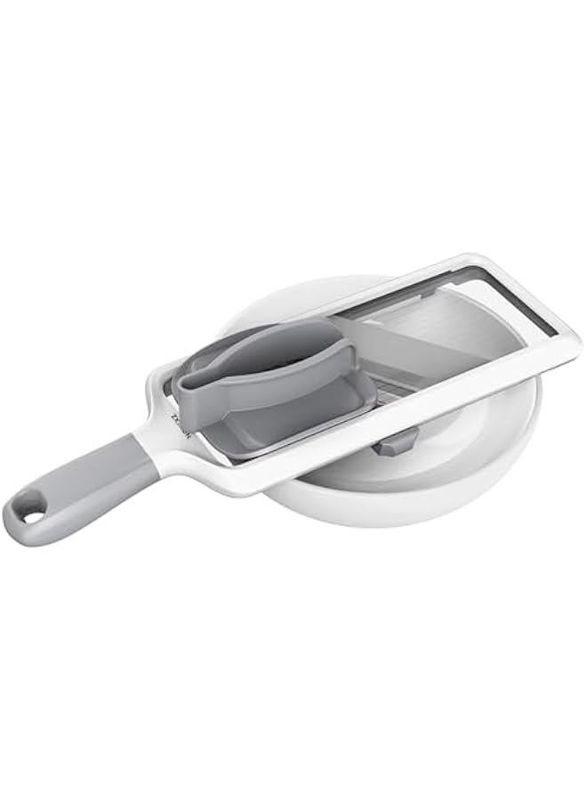 Arabest Adjustable Stainless Steel Blade Handheld Mandoline Slicer for Quick Fruit and Vegetable Slicing, Comfortable Grip and Easy to Clean, Ideal for Speedy Meal Prep (Gray)  - Image 5