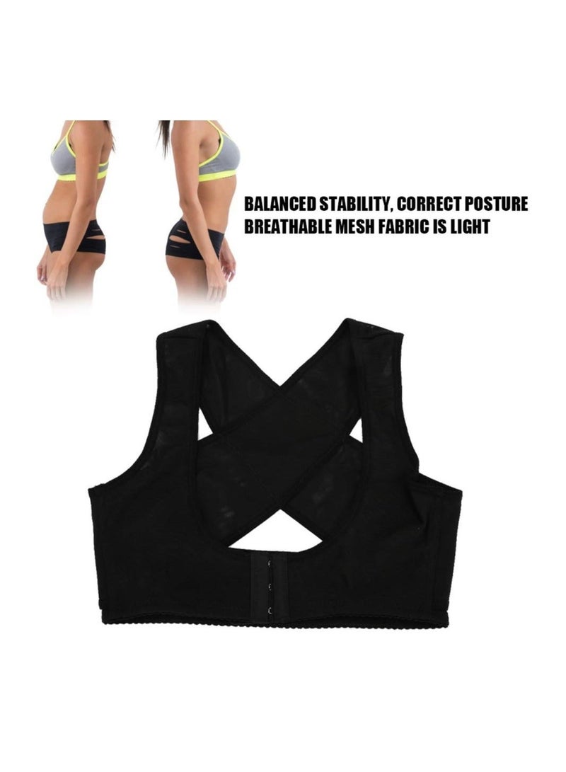 Hunchback Correction Belt, Back Posture Corrector, Back Brace Support for Women, Women Breathable Elastic Back Corrector Belt, Back Shoulder Posture Correction Band Improves Posture (L) - Image 2