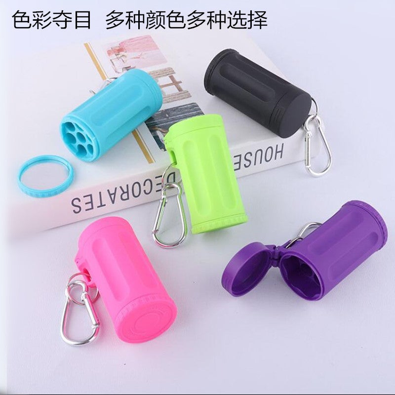 Portable Colorful Mini Ashtray Plastic With Keychain Outdoor Portable Cigarette Holder Cigarette Case - Image 2