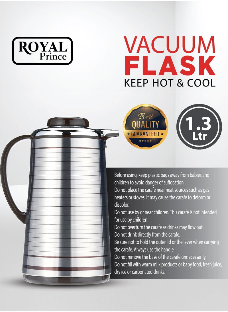ROYAL PRINCE - Vacuum Flask 1.3 Liter Black & Silver Color RPVF2 - Image 1
