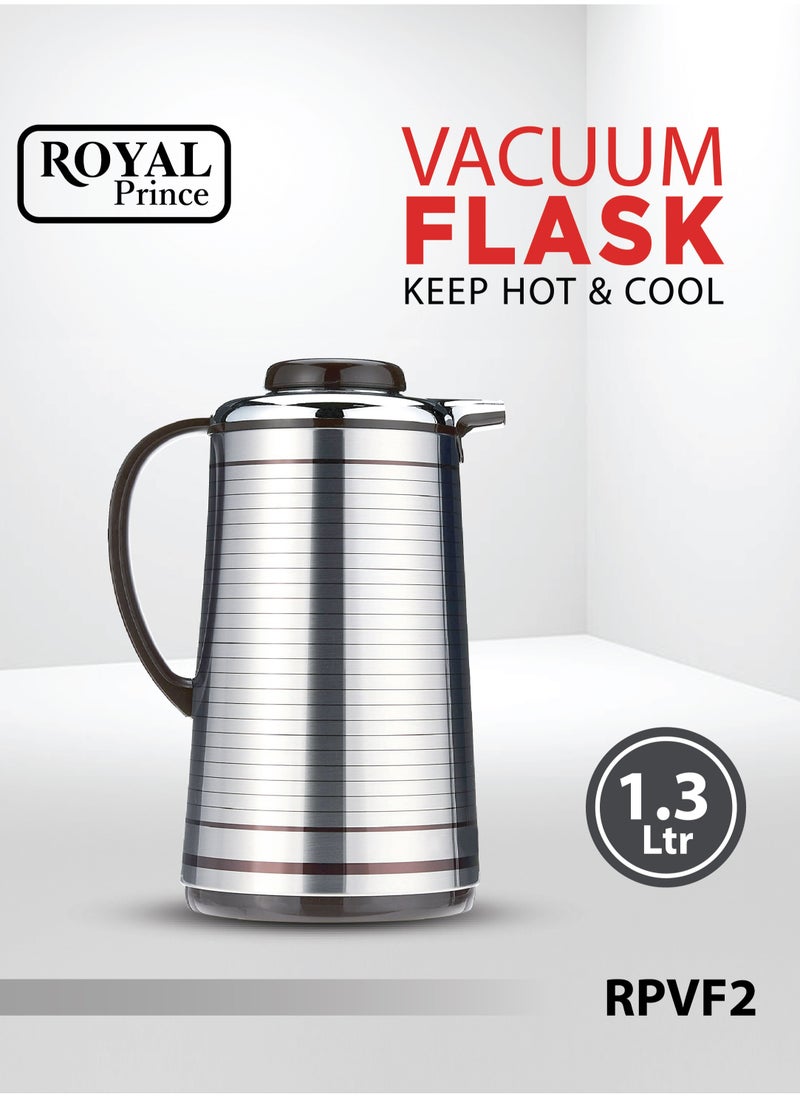 ROYAL PRINCE - Vacuum Flask 1.3 Liter Black & Silver Color RPVF2 - Image 1