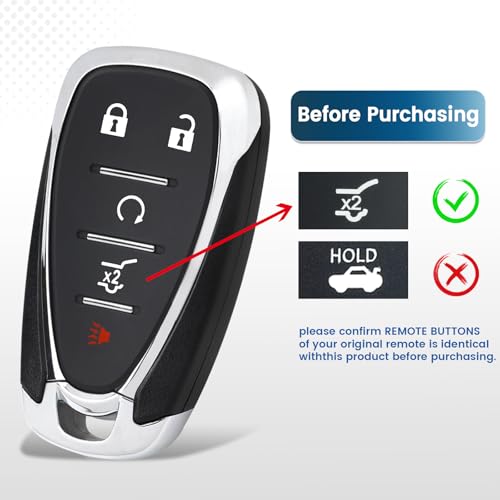Keyecu Replacement Smart Remote Car Key Fob for Chevy Chevrolet Equinox Blazer Trailblazer Traverse 2021-2024 HYQ4AS 1551A-4AS 315MHz ID46Chip 5 Buttons - Image 3