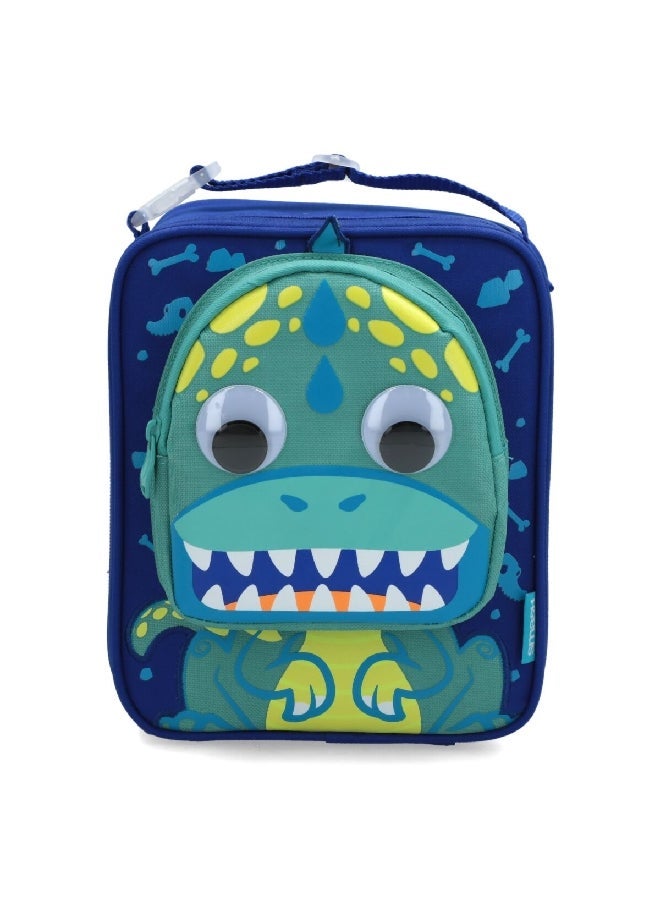 Smash 3D Monster Detail Zipper Closure Lightweight Lunch Bag Dark Blue and Green 27 x 21 x 11 cm 34265 - Image 1