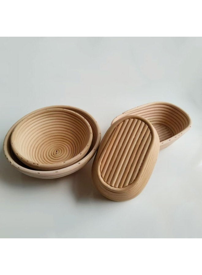 Vietnam Handmade Woven Vine European Style Bread Basket Faking Artifact For Baking Household Rattan Round Oval Fermentation Bowl-Color:Original Color Fermentation Bowl Round (with Cloth Cover) 20*9cm - Image 5