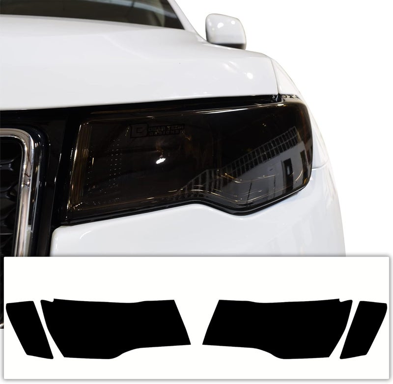 BOGAR TECH DESIGNS Tinted Head Light Overlay Tint for Jeep Grand Cherokee 2014-2021 - Dark Smoke - Image 1
