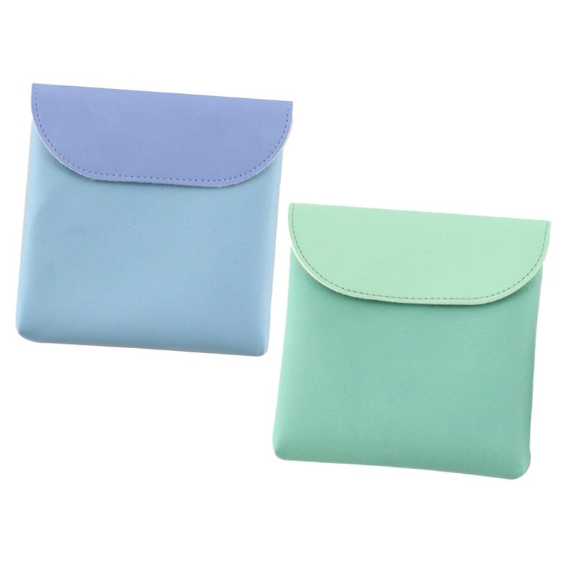 Portable Sanitary Pad Pouch For Women Travel School Compact Coin Bag Green Blue - Image 2
