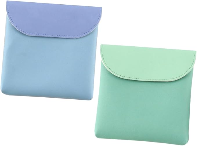 Portable Sanitary Pad Pouch For Women Travel School Compact Coin Bag Green Blue - Image 1