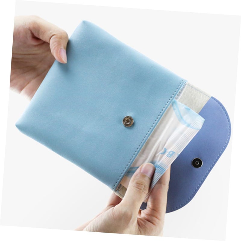 Portable Sanitary Pad Pouch For Women Travel School Compact Coin Bag Green Blue - Image 3