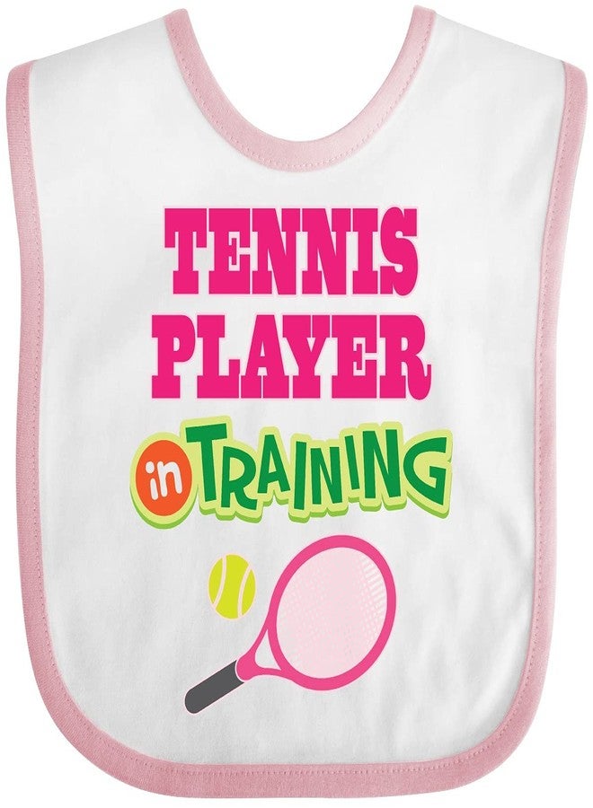 inktastic Future Tennis Player in Training Baby Bib White and Pink 2b7a3 - Image 1