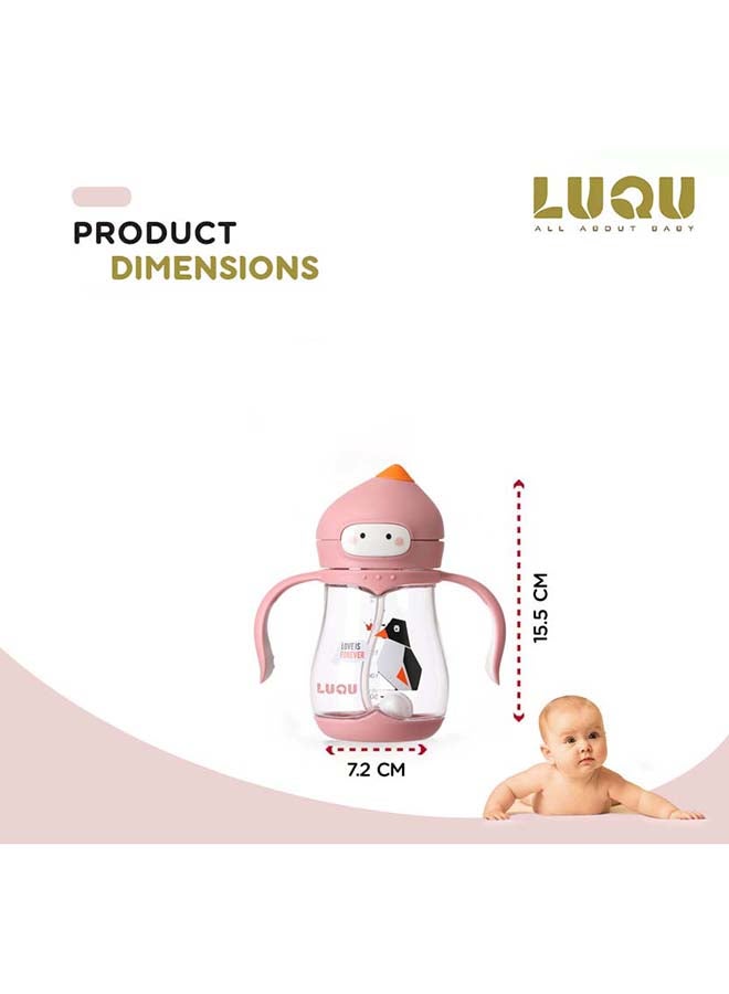 LuQu Straw Cup Tritan 240ml Pink - Image 5