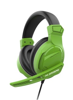 INK GAMERS GX100 Over Ear Wired Gaming Headphones for PS4 / PS5 / XBox / Switch / PC - Green  - Image 1