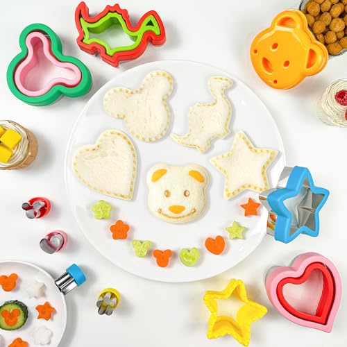 AKHMLEF Sandwich Cutter and Sealer, Sandwich Cutter for Kids 5 PCS（BIG）, Decruster Sandwich Maker, Great for Lunchbox and Bento Box - Boys and Girls Kids Lunch - Image 3