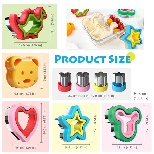 AKHMLEF Sandwich Cutter and Sealer, Sandwich Cutter for Kids 5 PCS（BIG）, Decruster Sandwich Maker, Great for Lunchbox and Bento Box - Boys and Girls Kids Lunch - Image 4