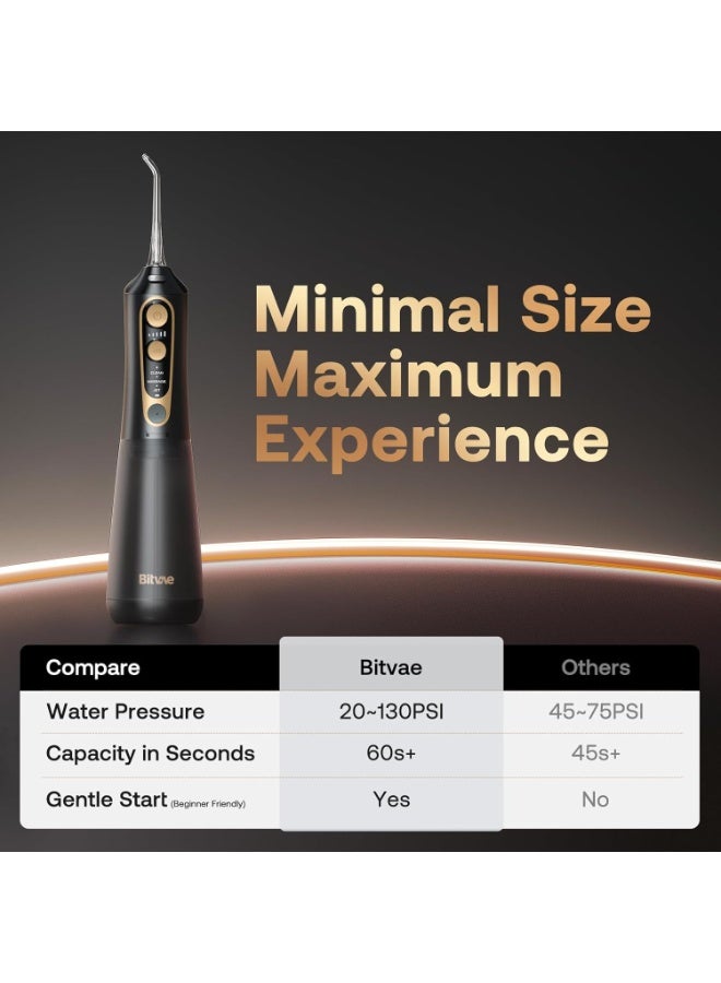 Bitvae C6 Cordless Water Flosser 300ml, 3 Modes, 5 Intensities, 6 Tips, IPX7 Waterproof - Image 3