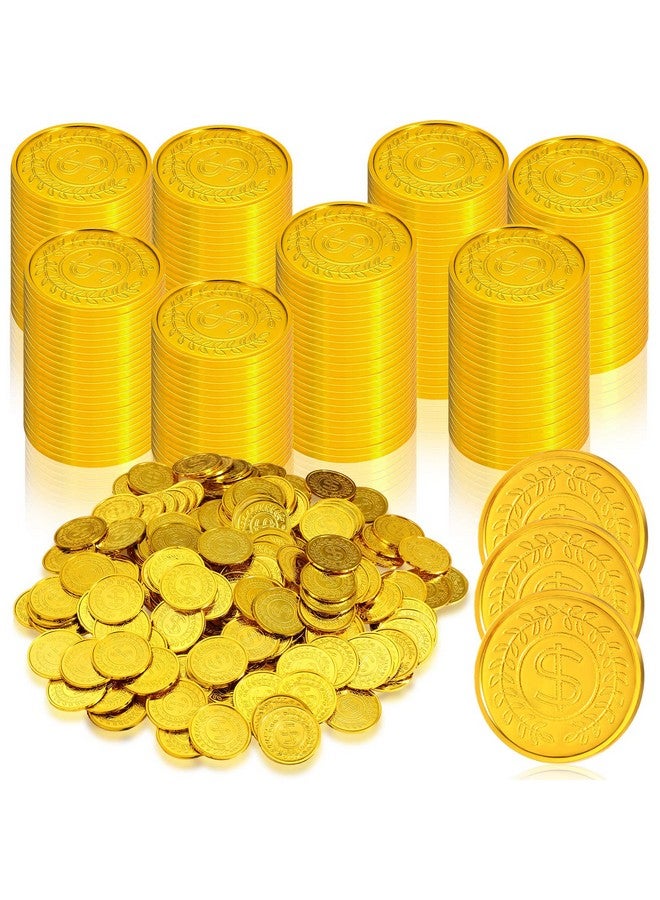 هانايف، 800 قطعة من عملات القراصنة البلاستيكية، عملات ذهبية، كنز، دبلون إسباني، عملة مزيفة لعيد القديس باتريك، لعبة للأطفال، ألعاب لوحية، حفلات قراصنة، تنكر، مكافأة للمعلمين في الفصل الدراسي (ذهبية، كلاسيكية) - Image 1