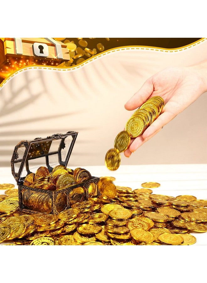 هانايف، 800 قطعة من عملات القراصنة البلاستيكية، عملات ذهبية، كنز، دبلون إسباني، عملة مزيفة لعيد القديس باتريك، لعبة للأطفال، ألعاب لوحية، حفلات قراصنة، تنكر، مكافأة للمعلمين في الفصل الدراسي (ذهبية، كلاسيكية) - Image 5