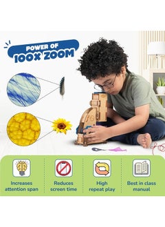 Smartivity Smartivity Microscope 100x Zoom STEM DIY Fun Game for Kids Age 8 to 14 Years Old Toy for Boys & Girls Age 8-10-12 | Science Based Education & Construction Activity Kit  - Image 2