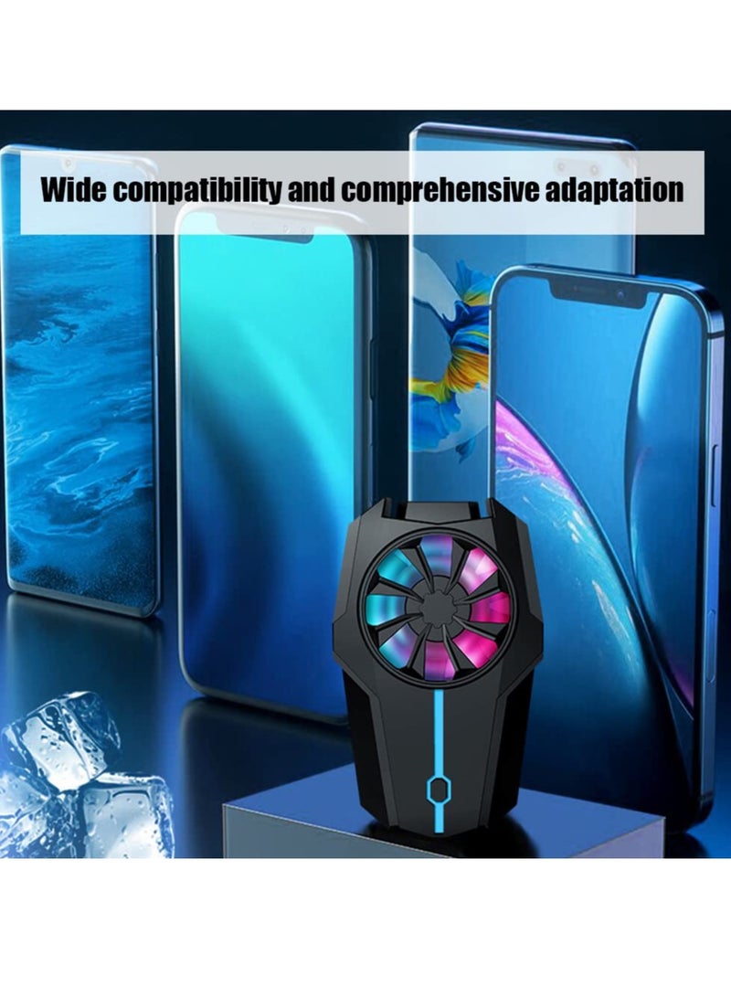 SYOSI Mobile Phone Cooler Fan with LED, Phone Fan for Gaming RGB Light, Portable Mobile Phone Radiator Cooler, Mobile Phone Radiator, for All The Smartphones - Image 5