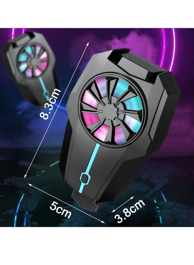 SYOSI Mobile Phone Cooler Fan with LED, Phone Fan for Gaming RGB Light, Portable Mobile Phone Radiator Cooler, Mobile Phone Radiator, for All The Smartphones - Image 3