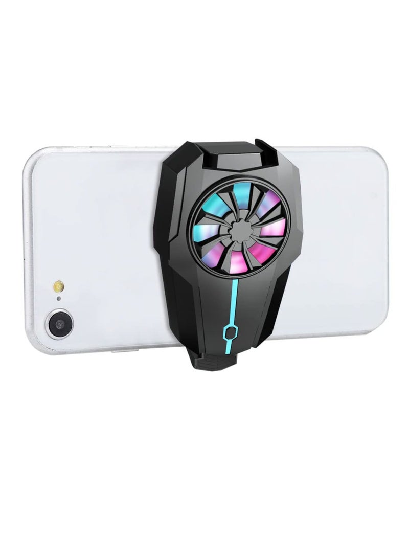 SYOSI Mobile Phone Cooler Fan with LED, Phone Fan for Gaming RGB Light, Portable Mobile Phone Radiator Cooler, Mobile Phone Radiator, for All The Smartphones - Image 1
