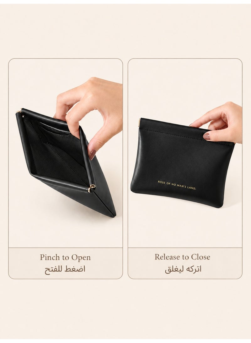 Small Storage Pouch for Cables Cosmetics Accessories, Portable Travel Organizer Bag, Black - Image 2