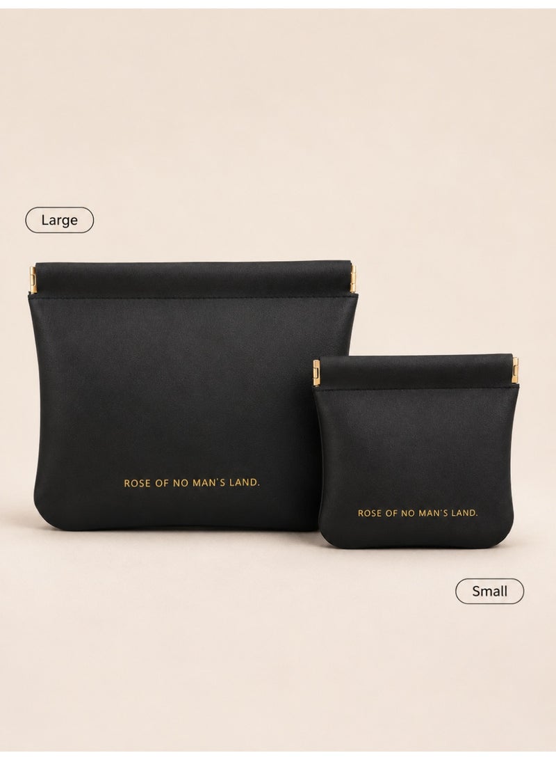 Small Storage Pouch for Cables Cosmetics Accessories, Portable Travel Organizer Bag, Black - Image 5