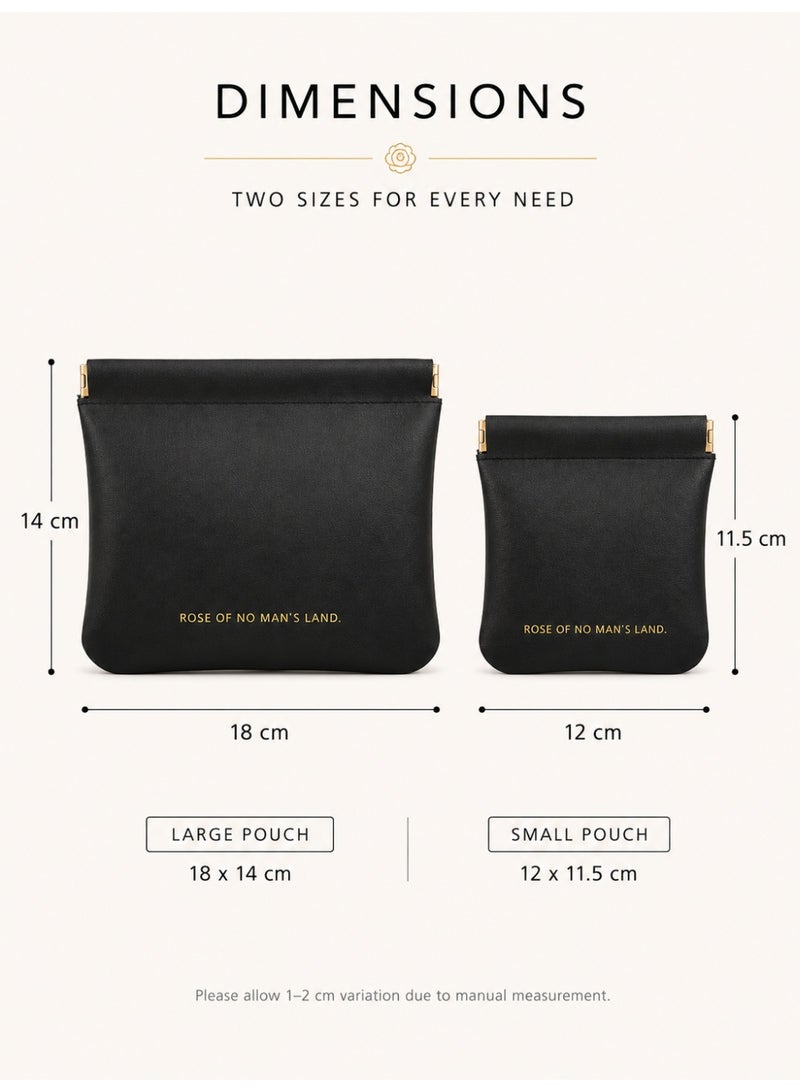 Small Storage Pouch for Cables Cosmetics Accessories, Portable Travel Organizer Bag, Black - Image 4
