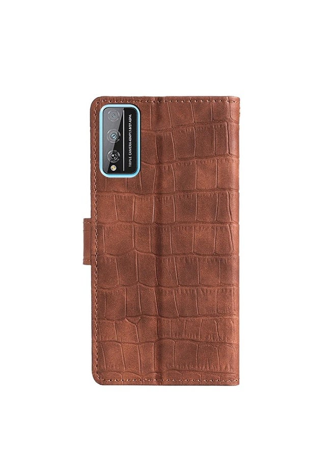 HuHa Case Cover For Honor Play 4T Pro Skin Feel Crocodile Texture Magnetic Clasp PU Leather Phone Case(Brown) - Image 3