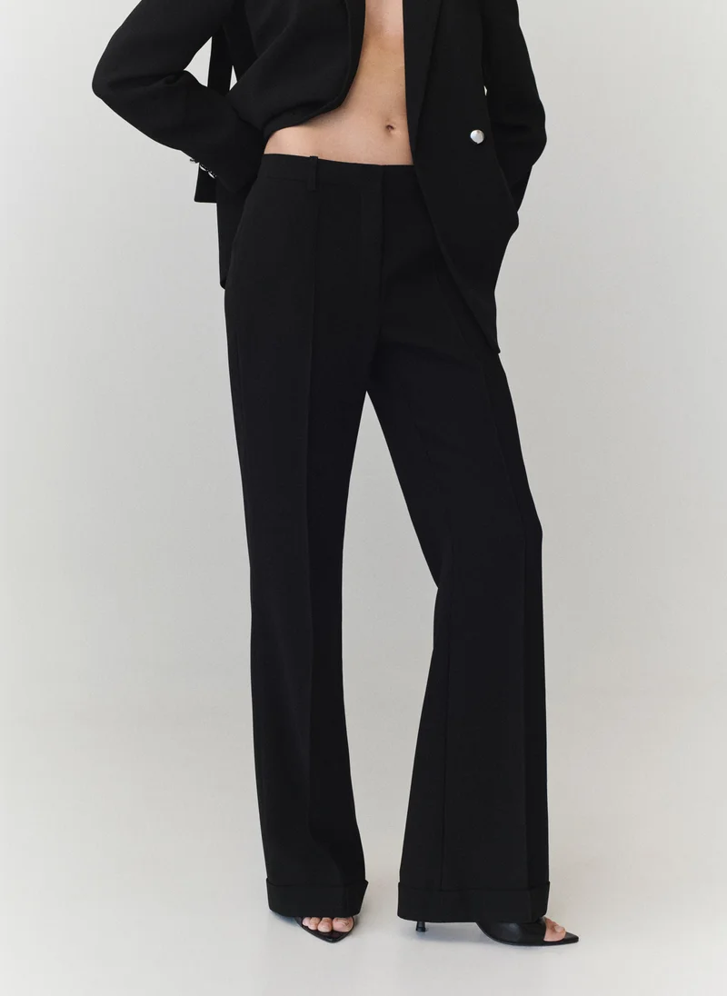 Mango Flared Trousers With Seams