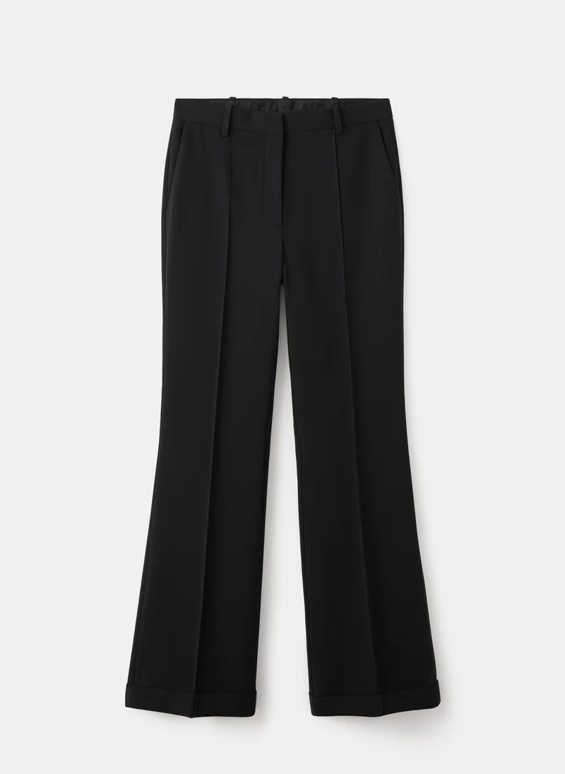 Mango 99-NEGRO Flared Trousers With Seams for Women | Best Price UAE