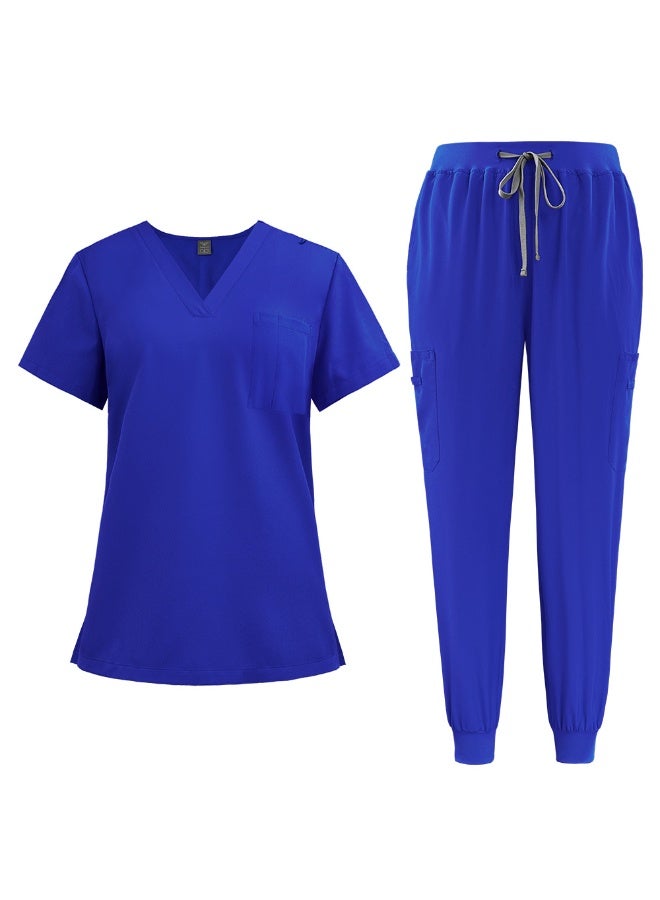 NIBEMINENT Elastic Soft Jogger Suits Hospital Nurse Uniforms Clinic Operating Room Workwear Medical Tops Pants Set Scrubs Medical Women - Image 1